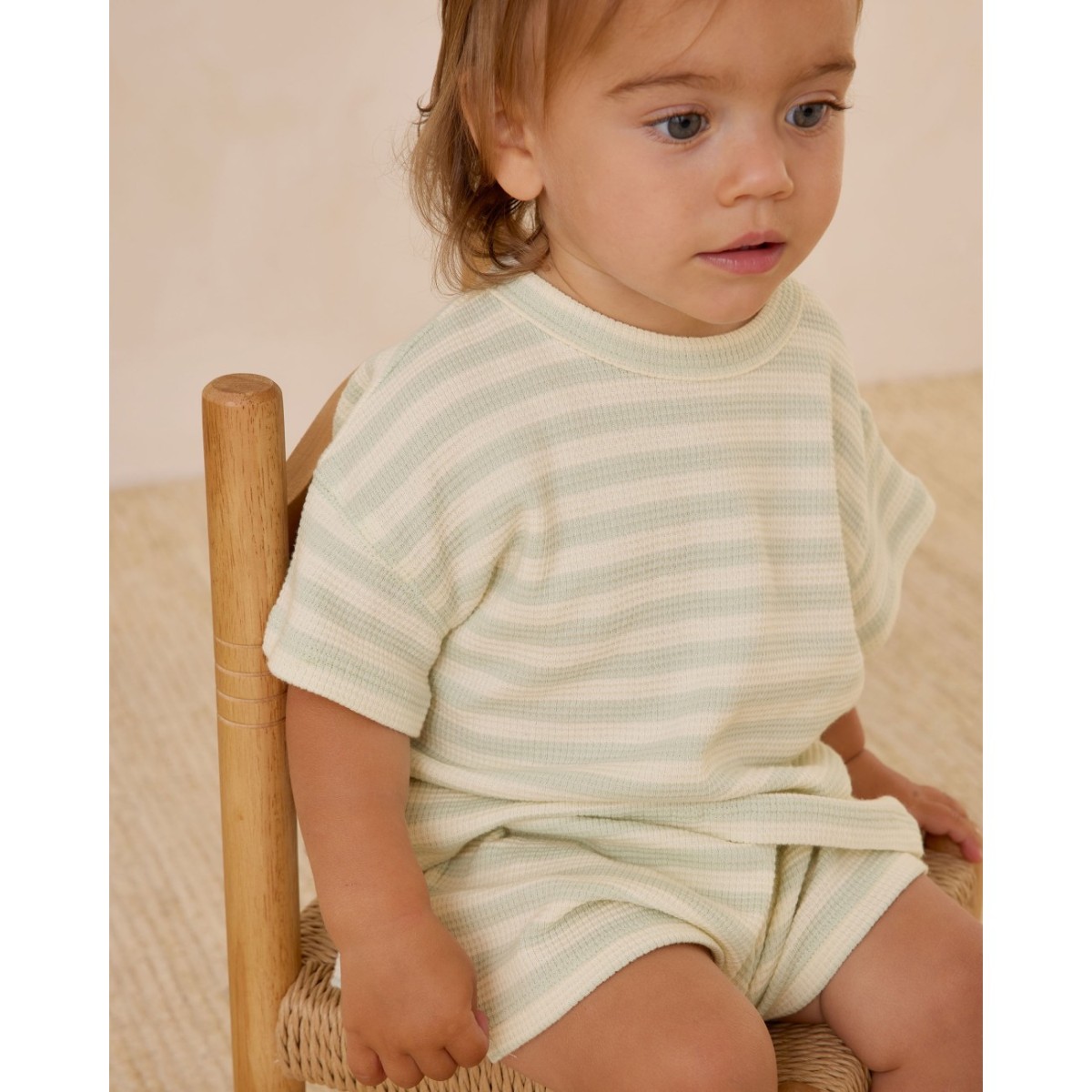 Waffle Tee + Short Set | Mint Stripe