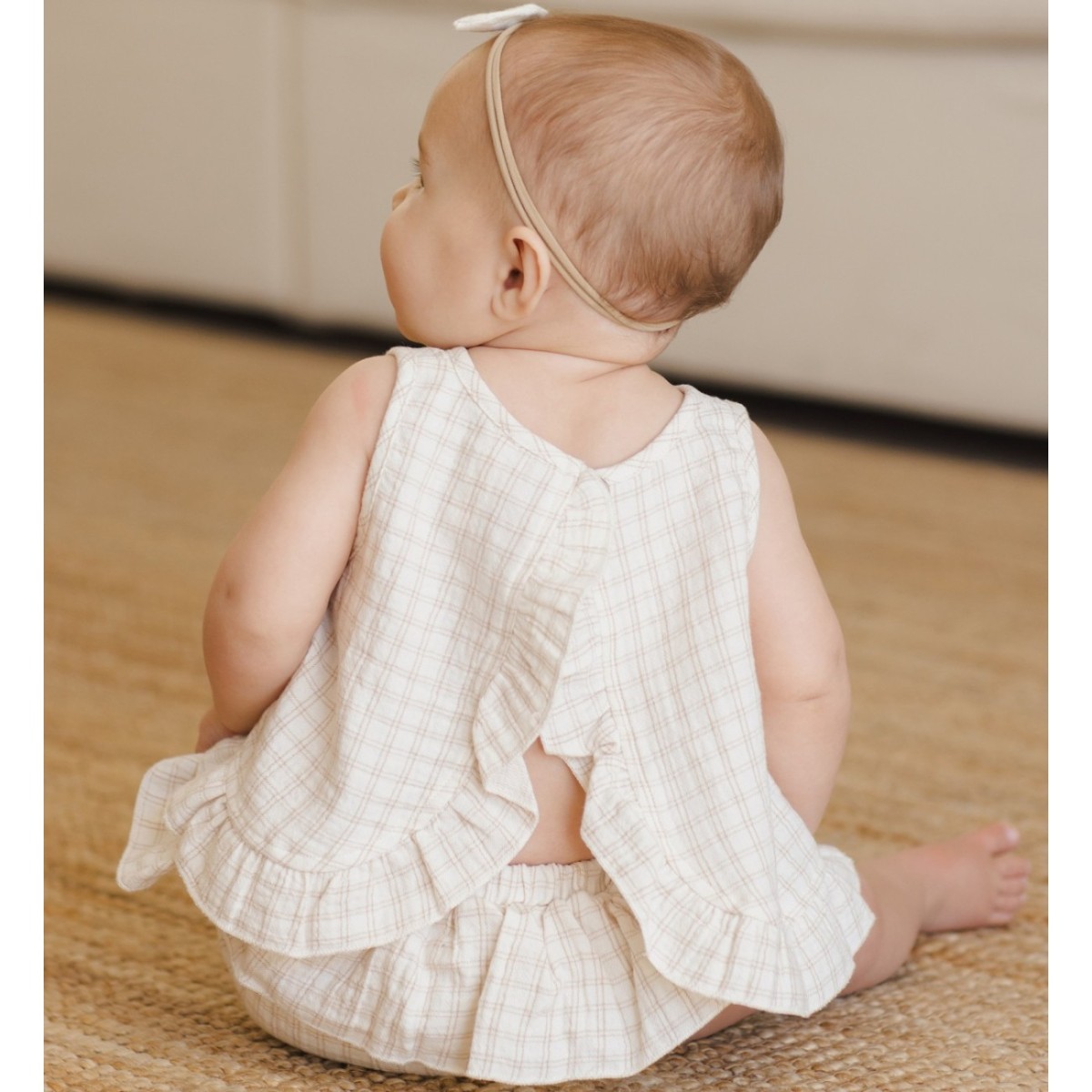 Ruffled Tulip Top + Bloomer Set | Oat Check