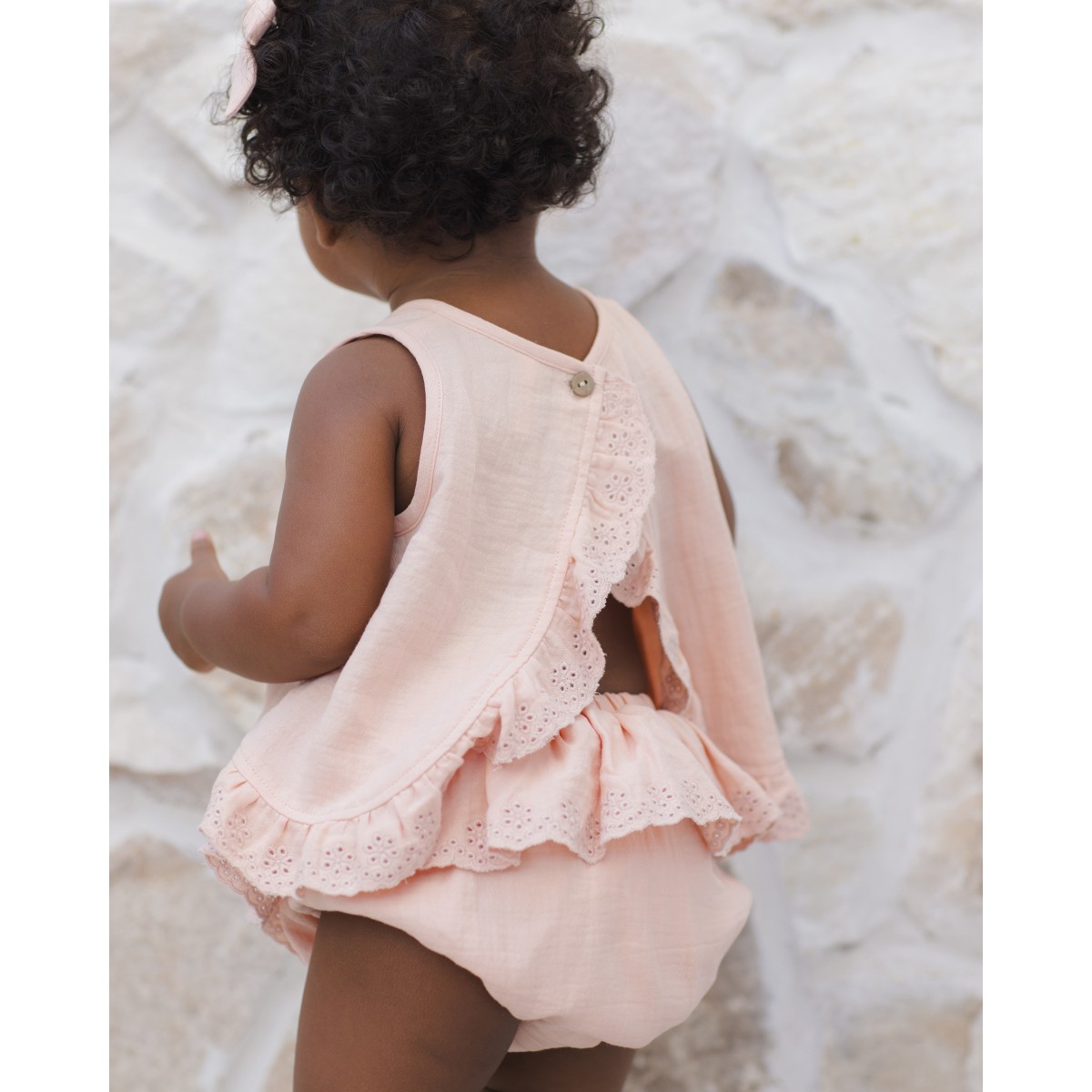 Ruffled Tulip Top + Bloomer Set | Melon