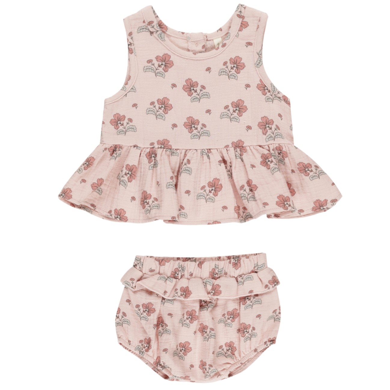 Sleeveless Peplum Set | Vintage Floral