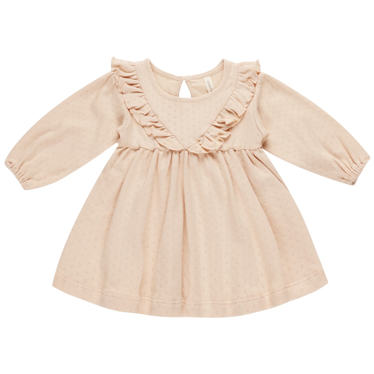 Long Sleeve Ruffle V Dress | Shell