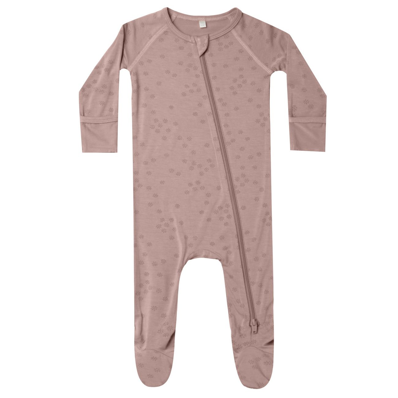 Bamboo Zip Footie | Mauve Bloom