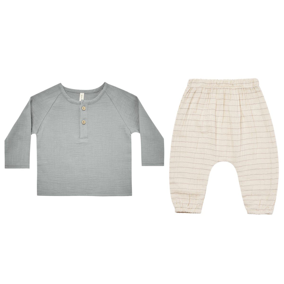 Dusty Blue Zion Shirt & Vintage Stripe Woven Pant