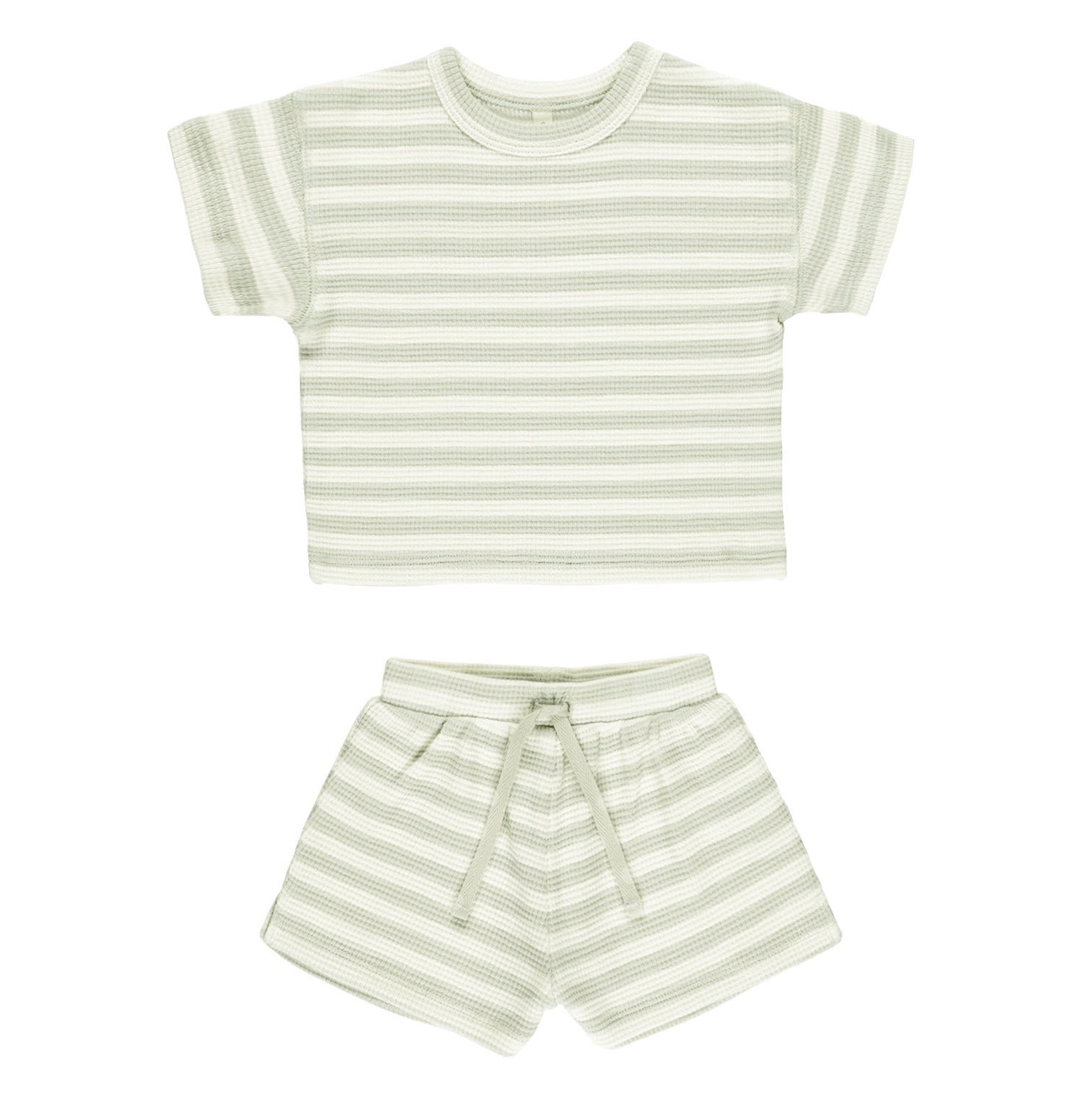 Waffle Tee + Short Set | Mint Stripe