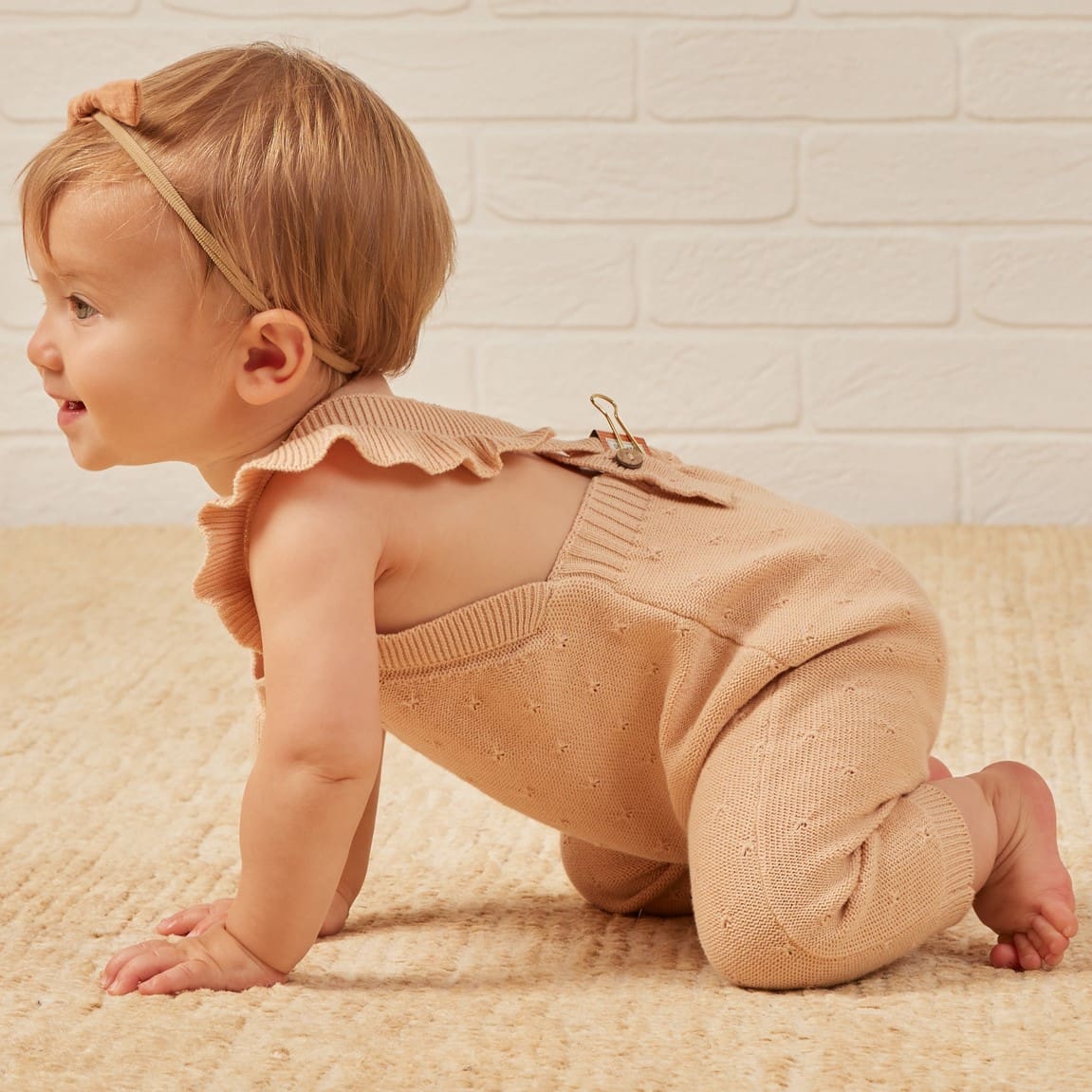 Pointelle Knit Overalls | Shell