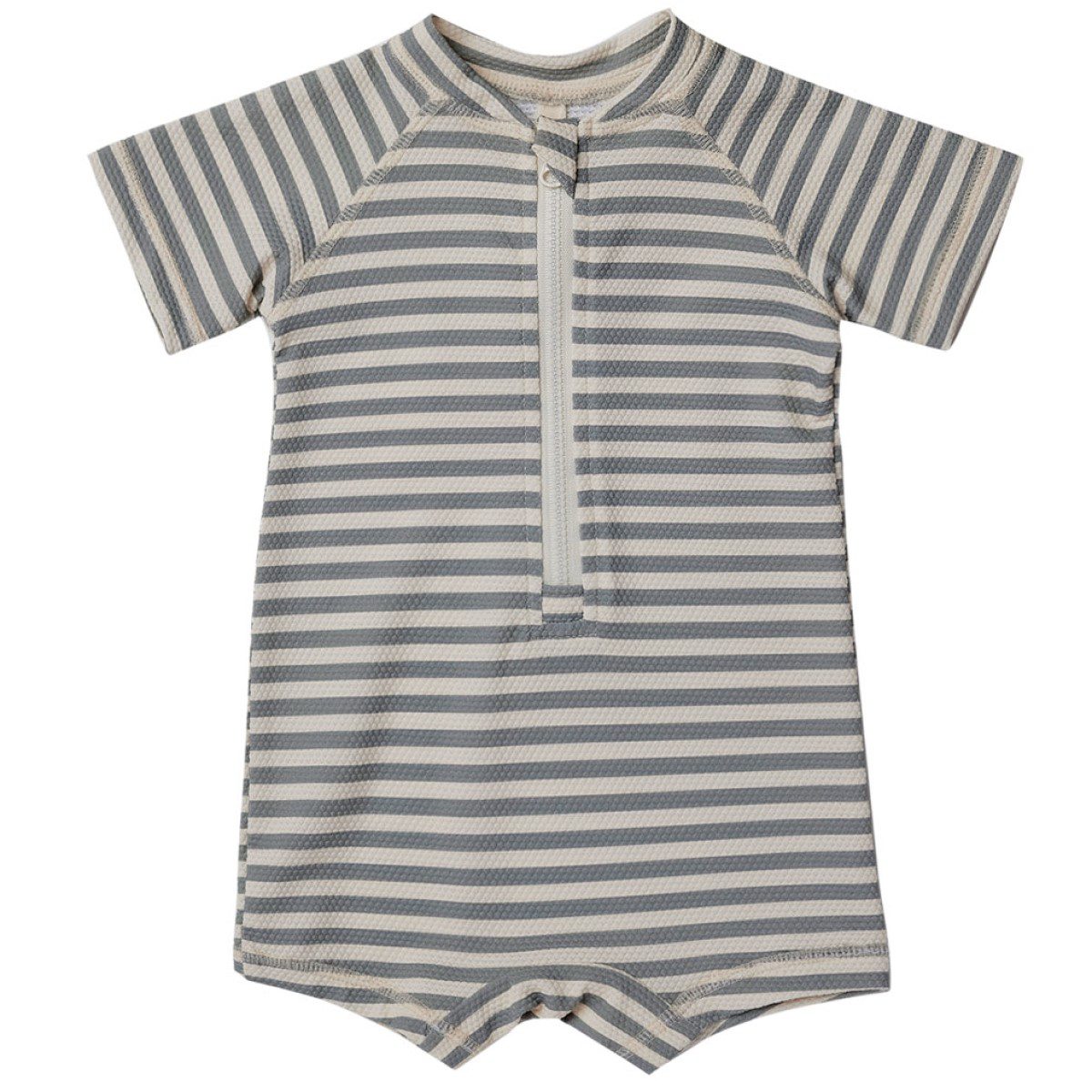 Boys Zip Rashguard | Sea Green Stripe