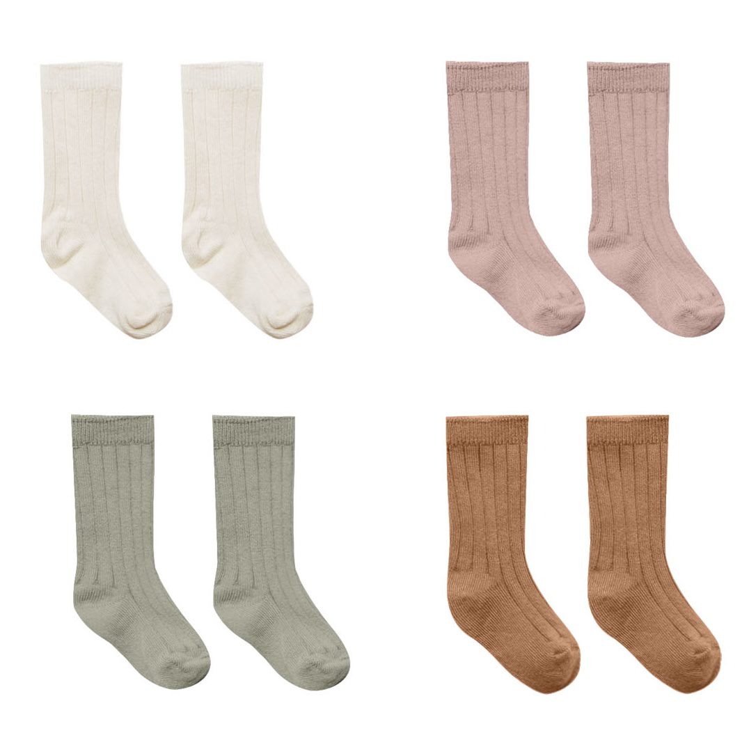 Socks, Set Of 4 | Natural, Mauve, Basil, Cinnamon