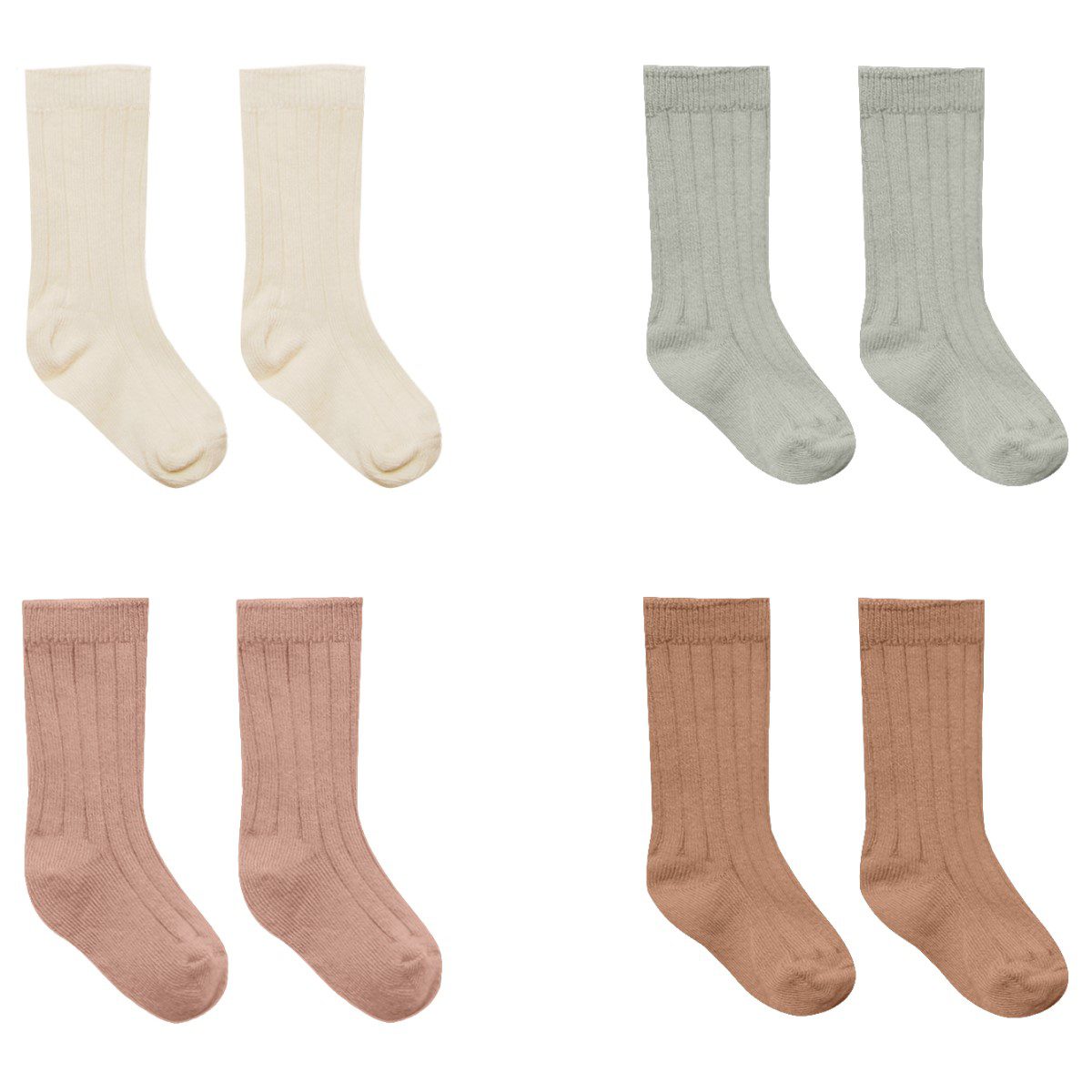 Socks, Set of 4 | Ivory, Pistachio, Lilac, Clay