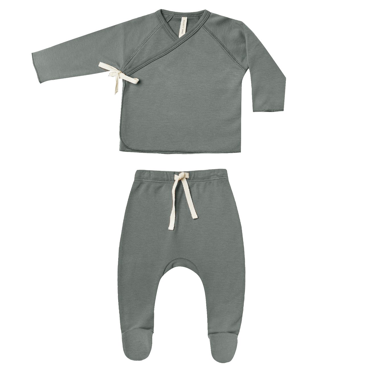 Wrap Top + Footed Pant Set | Dusk