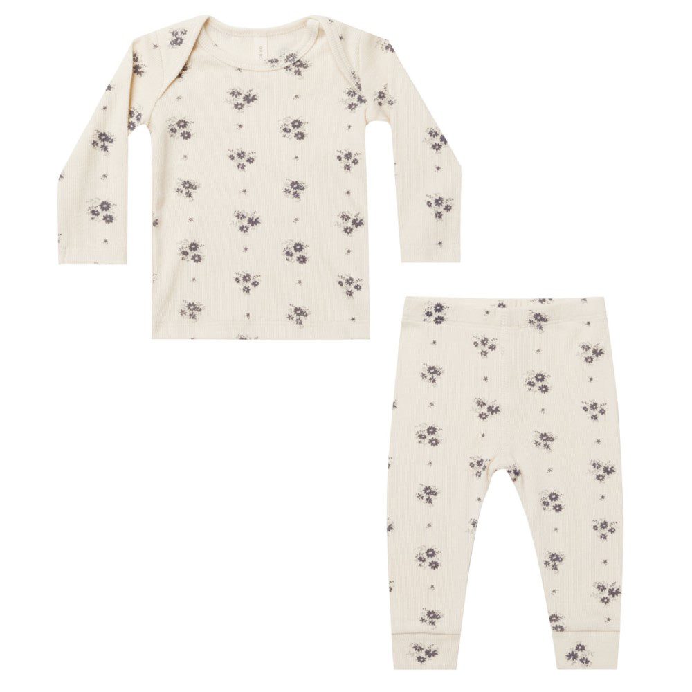 Ribbed Tee & Legging Set | Navy Ditsy