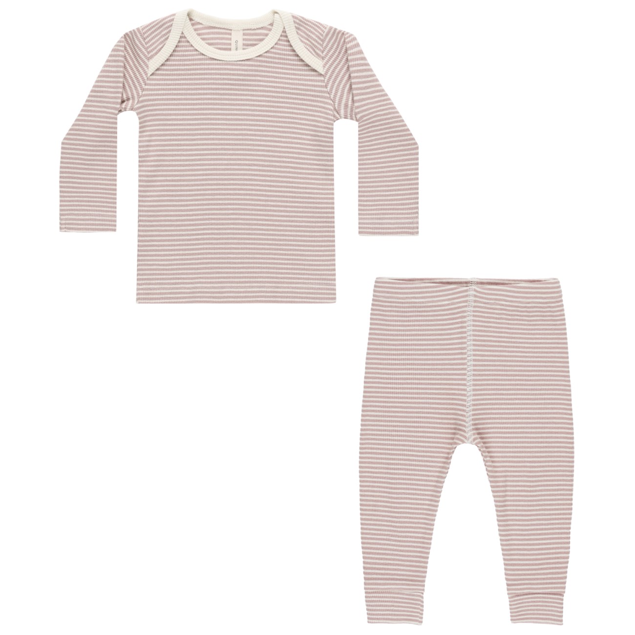 Ribbed Tee + Legging Set | Mauve Stripe