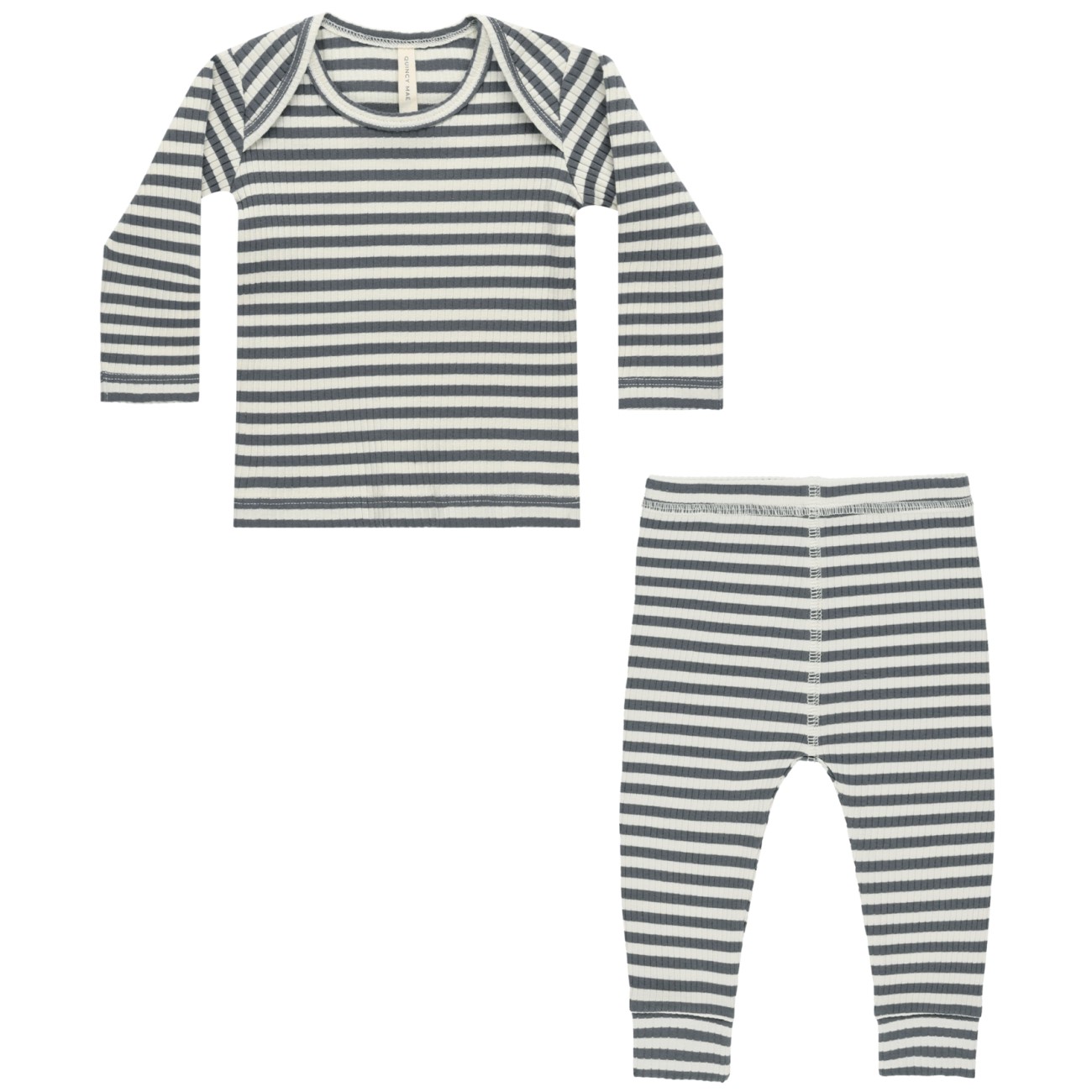 Ribbed Tee + Legging Set | Indigo Stripe