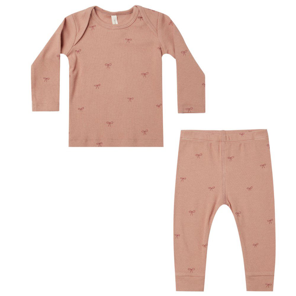 Ribbed Tee & Legging Set | Bows