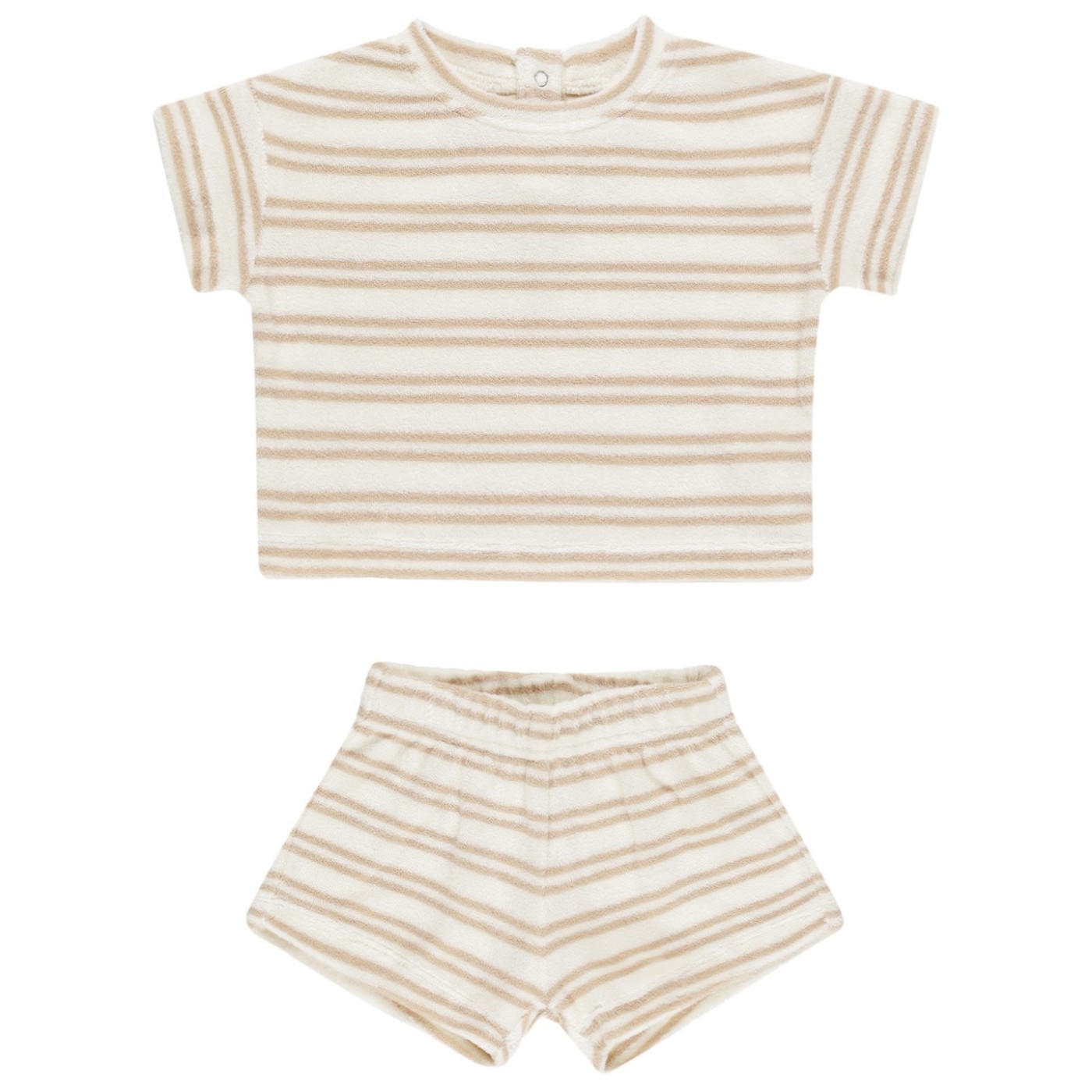Terry Tee + Shorts Set | Oat Stripe