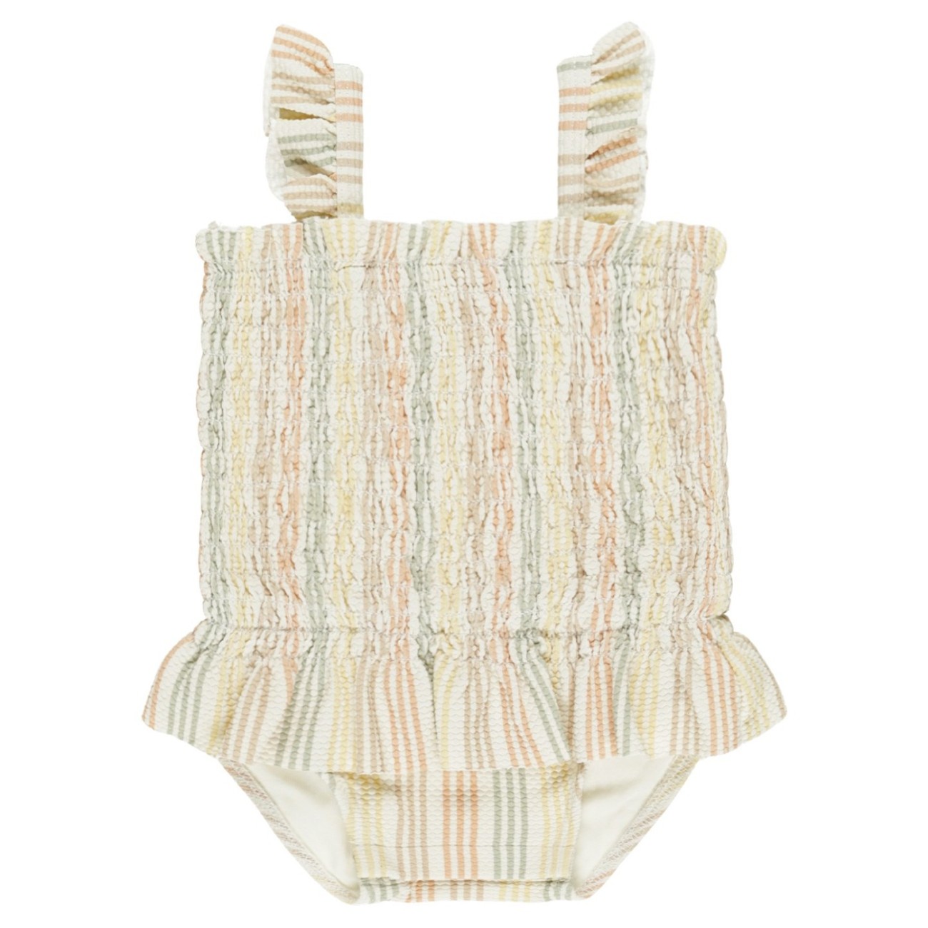 Smocked One-Piece Swimsuit | Multi Stripe