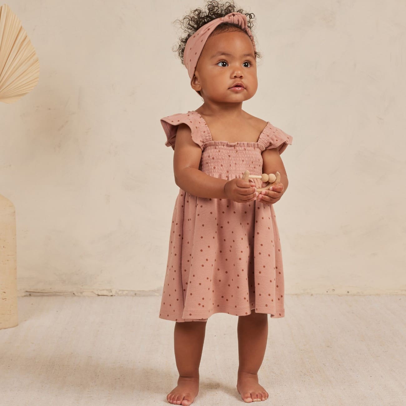 Smocked Jersey Dress | Polka Dot