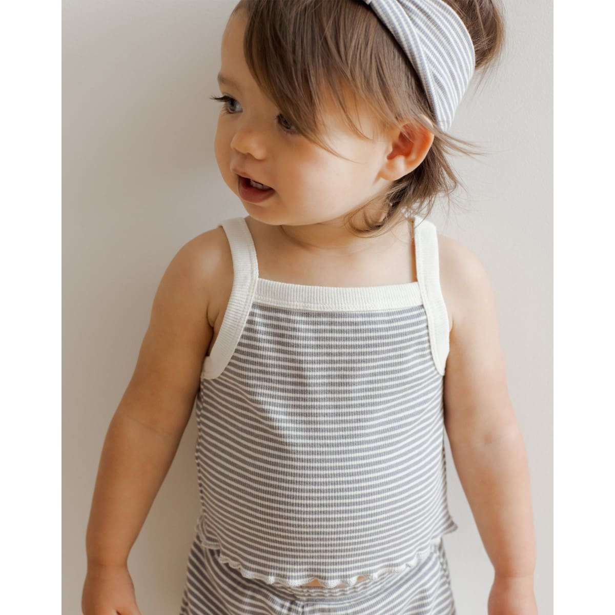 Evie Tank + Shortie Set | Lagoon Micro Stripe
