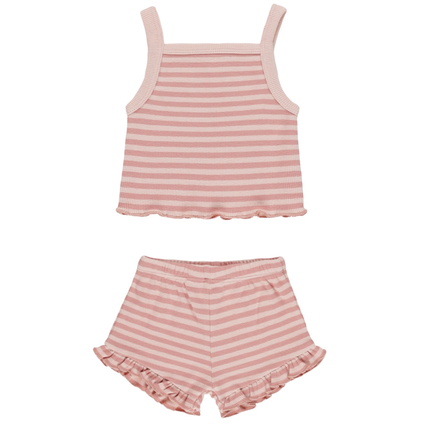 Evie Tank + Shortie Set | Pink Stripe