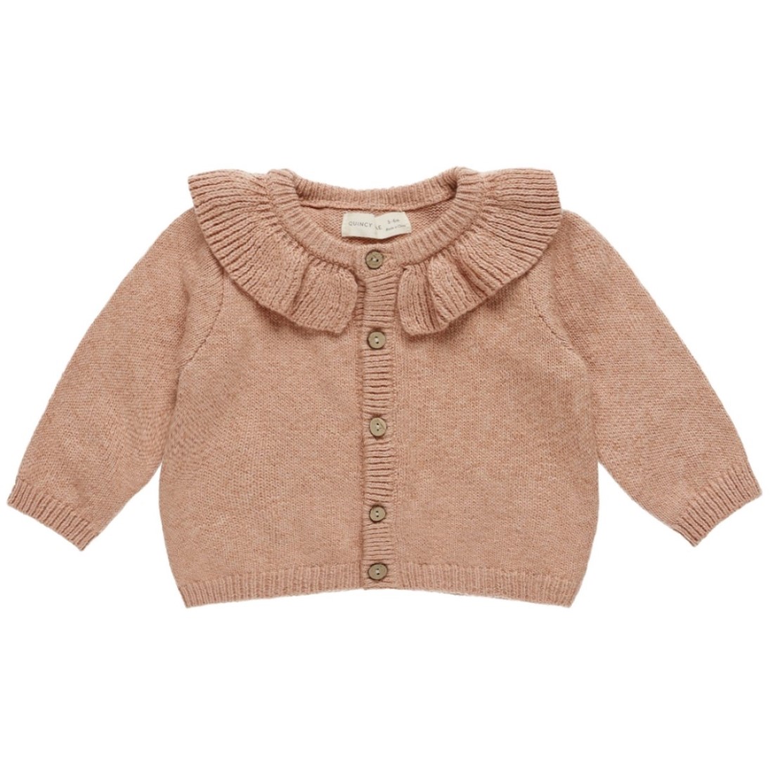 Ruffle Collar Cardigan | Rose