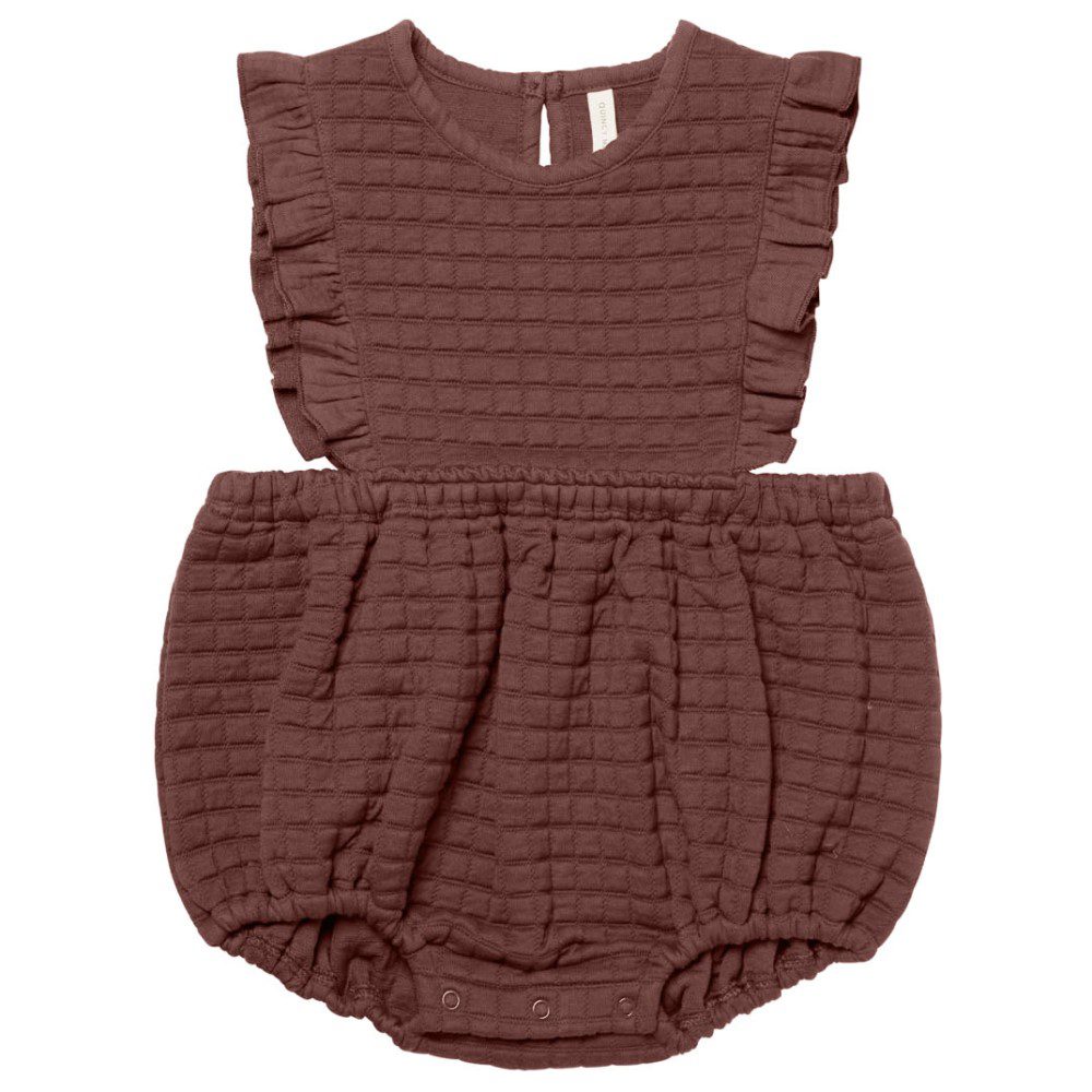 Ruffle Bubble Romper | Plum