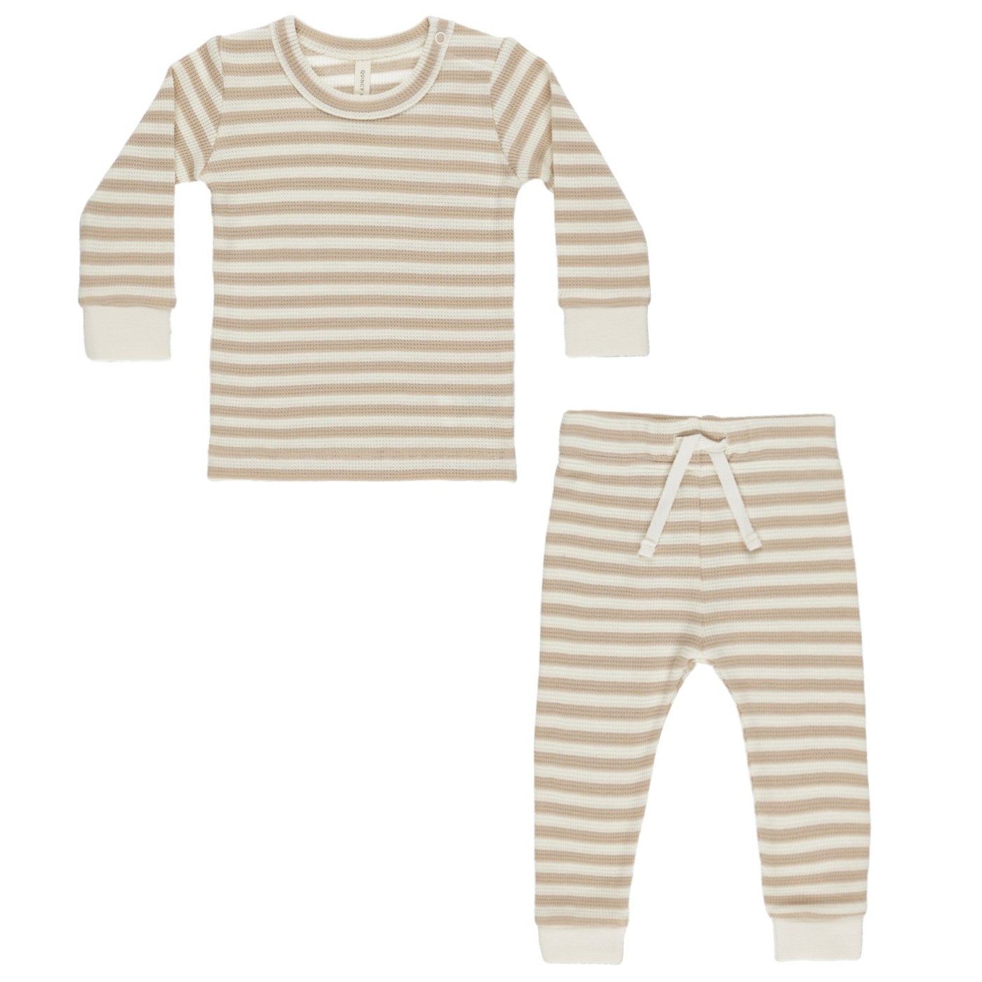 Waffle Top + Pant Set | Oat Stripe