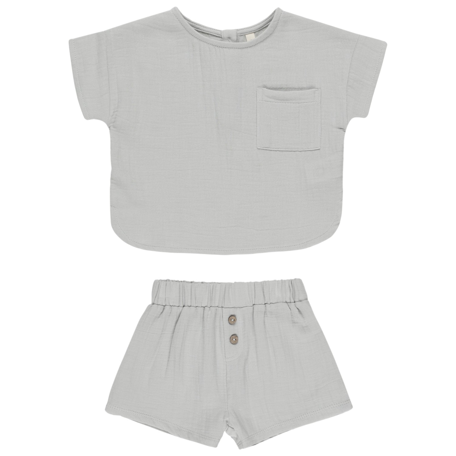 Woven Boxy Top + Short Set | Sky