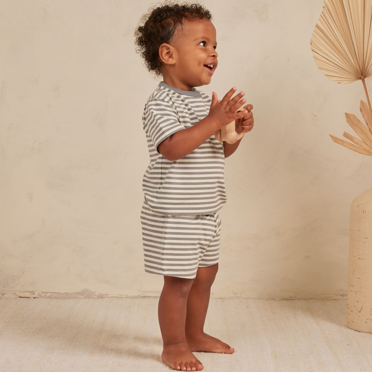 Boxy Pocket Tee + Short Set | Lagoon Stripe