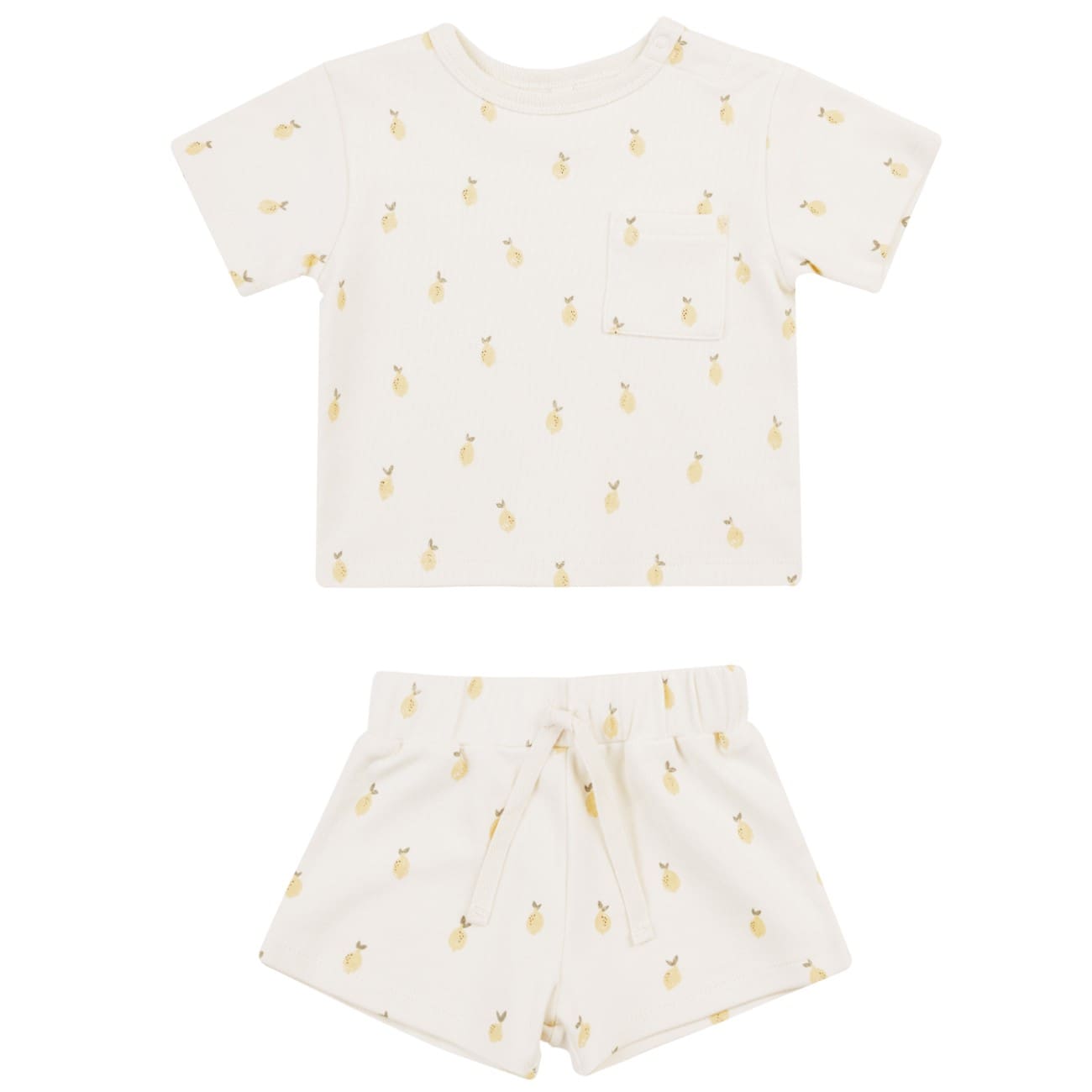 Boxy Pocket Tee + Short Set | Lemons