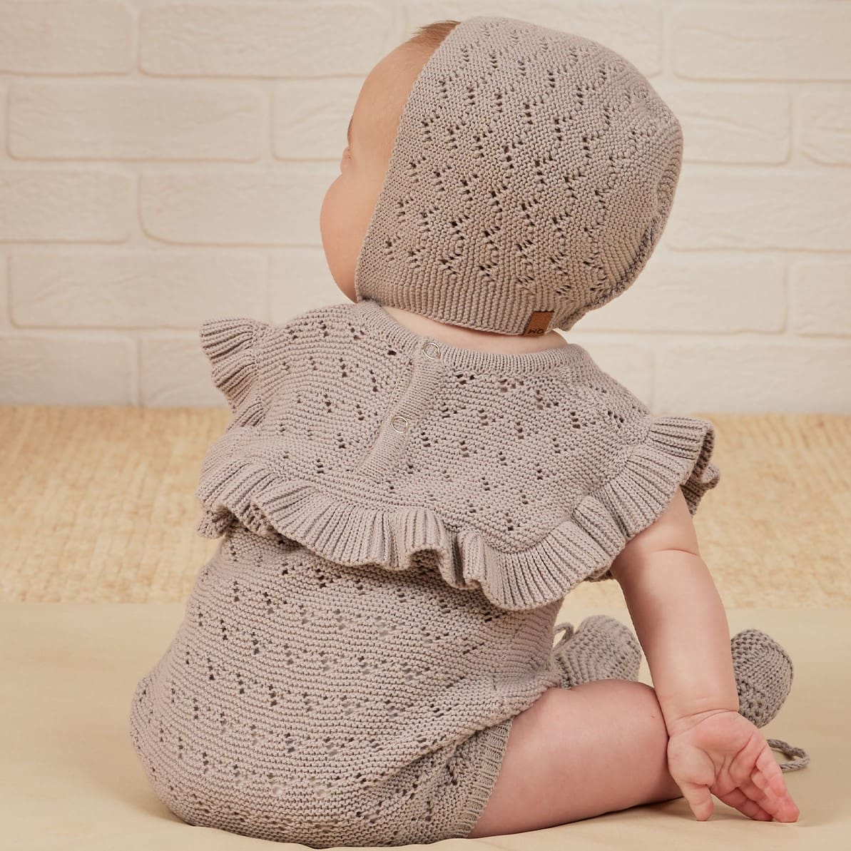 Pointelle Ruffle Romper | Lavender