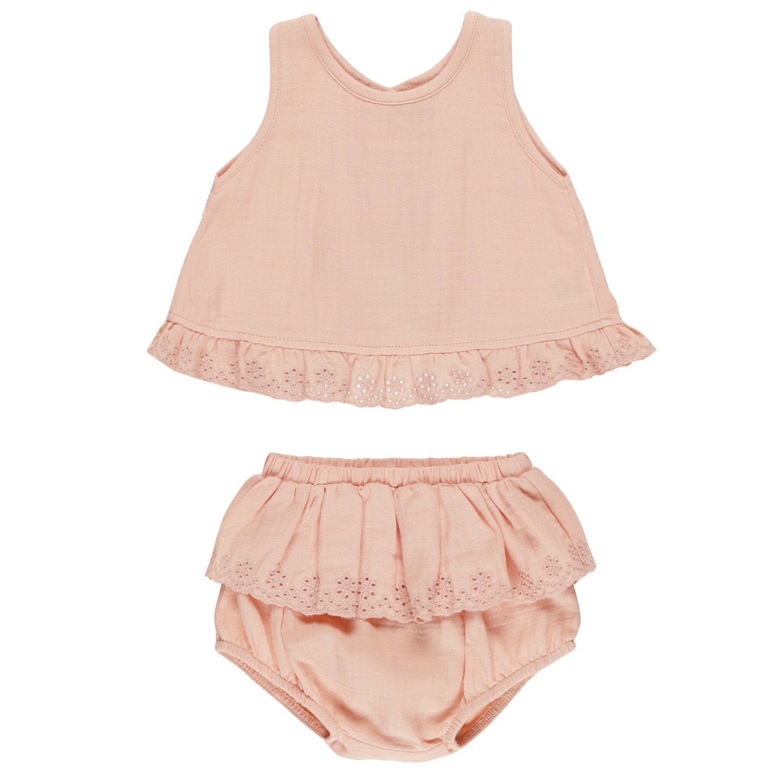 Ruffled Tulip Top + Bloomer Set | Melon