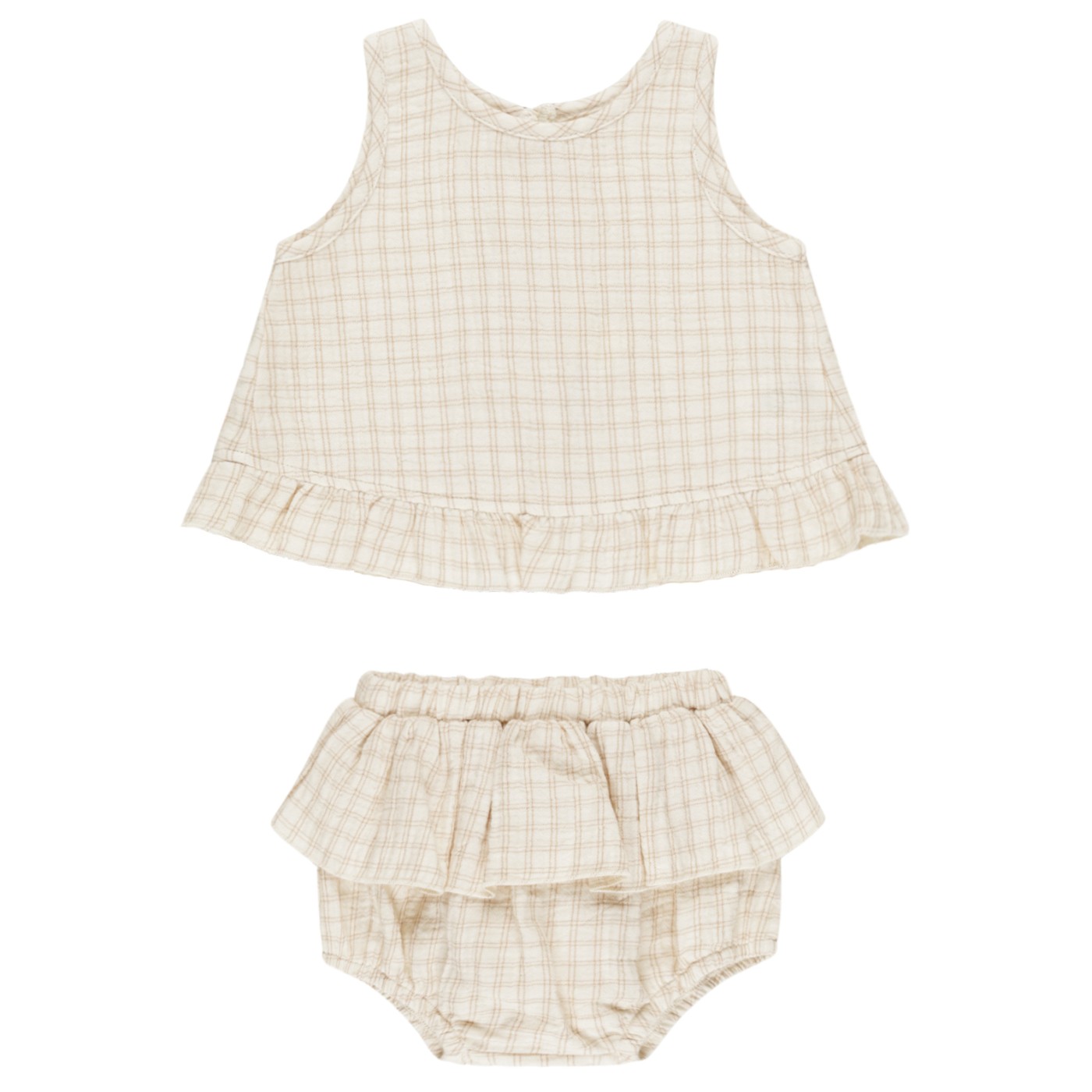 Ruffled Tulip Top + Bloomer Set | Oat Check