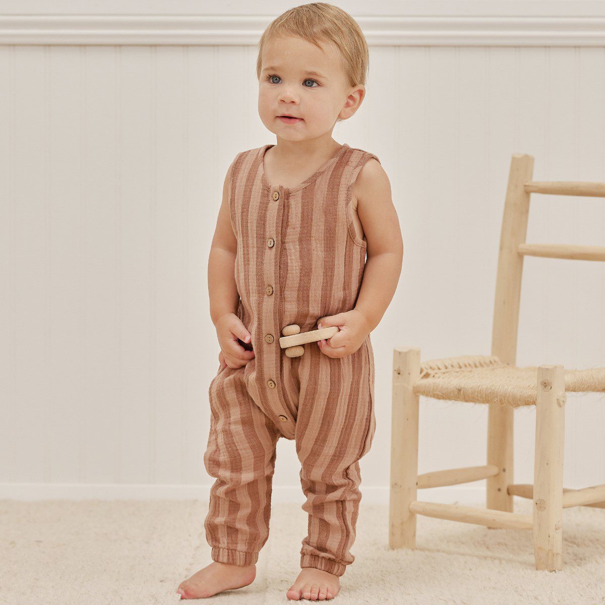 Woven Jumpsuit | Retro Stripe