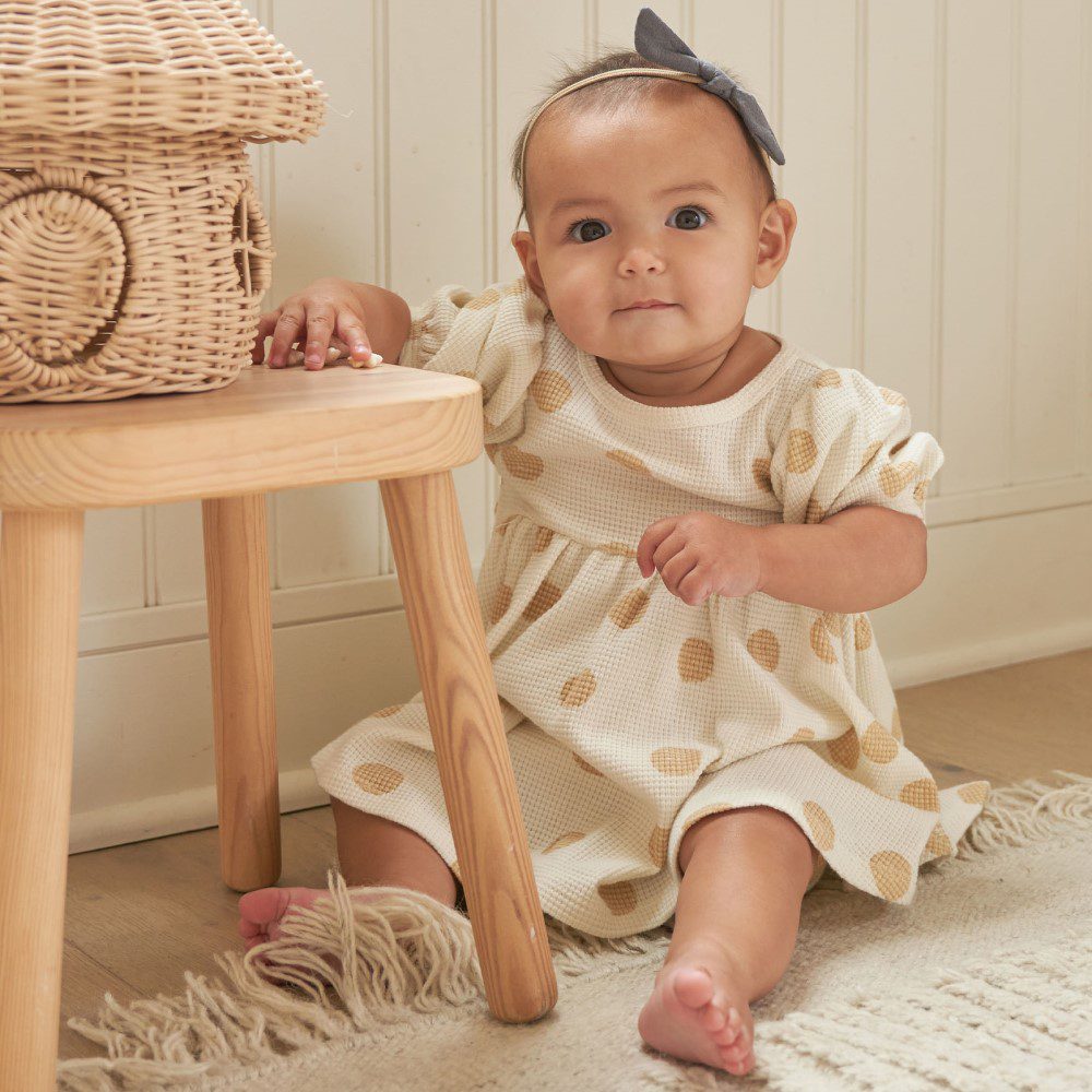 Waffle Babydoll Dress | Butter Dots