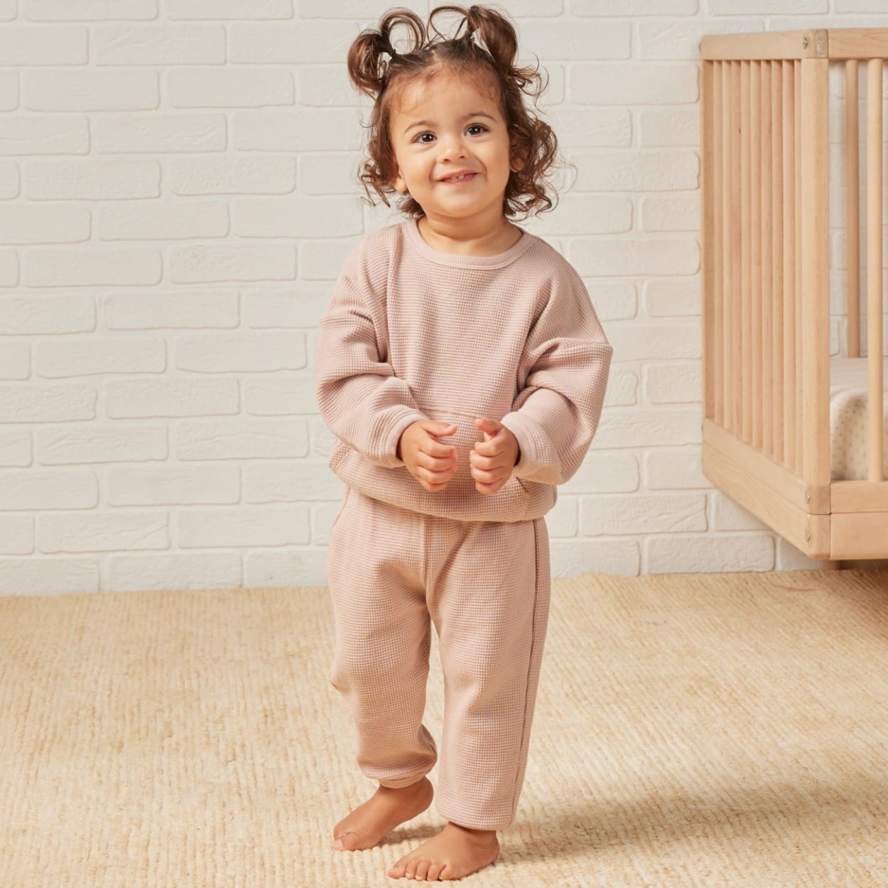 Waffle Slouch Set | Blush