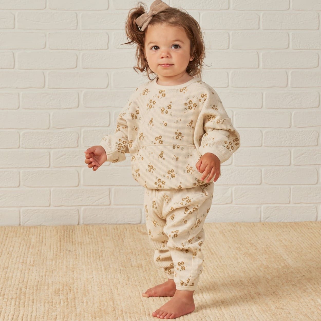 Waffle Slouch Set | Honey Flower