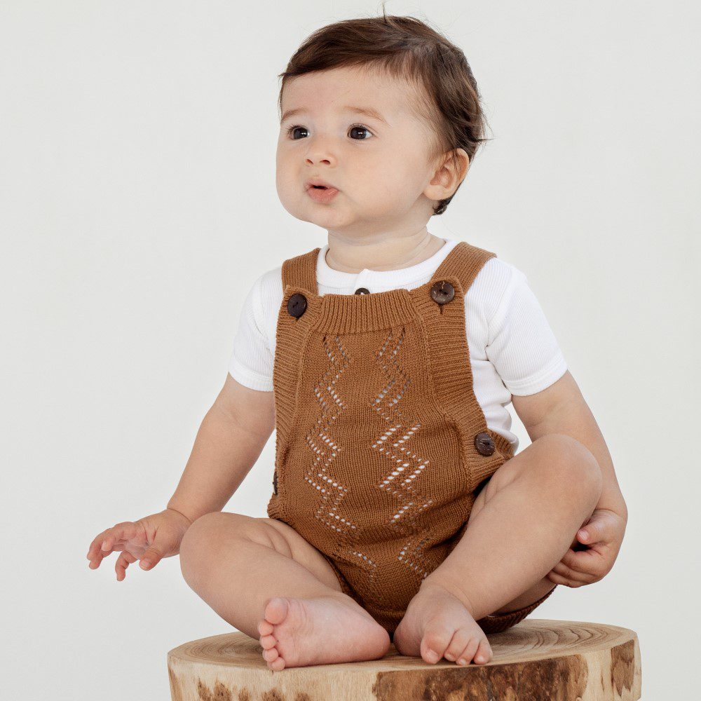 Brown Knit Romper