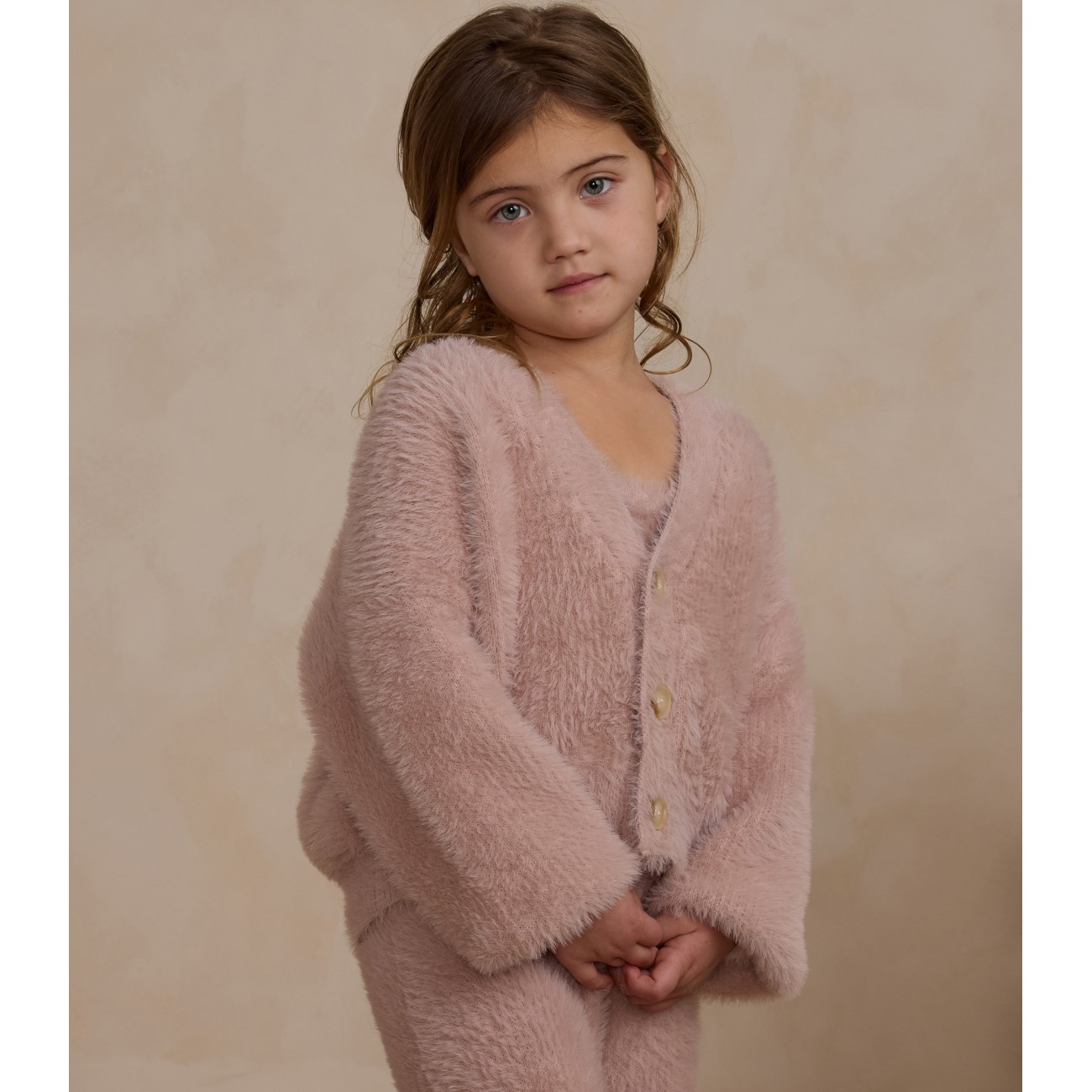 Fuzzy Knit Cardigan | Blush