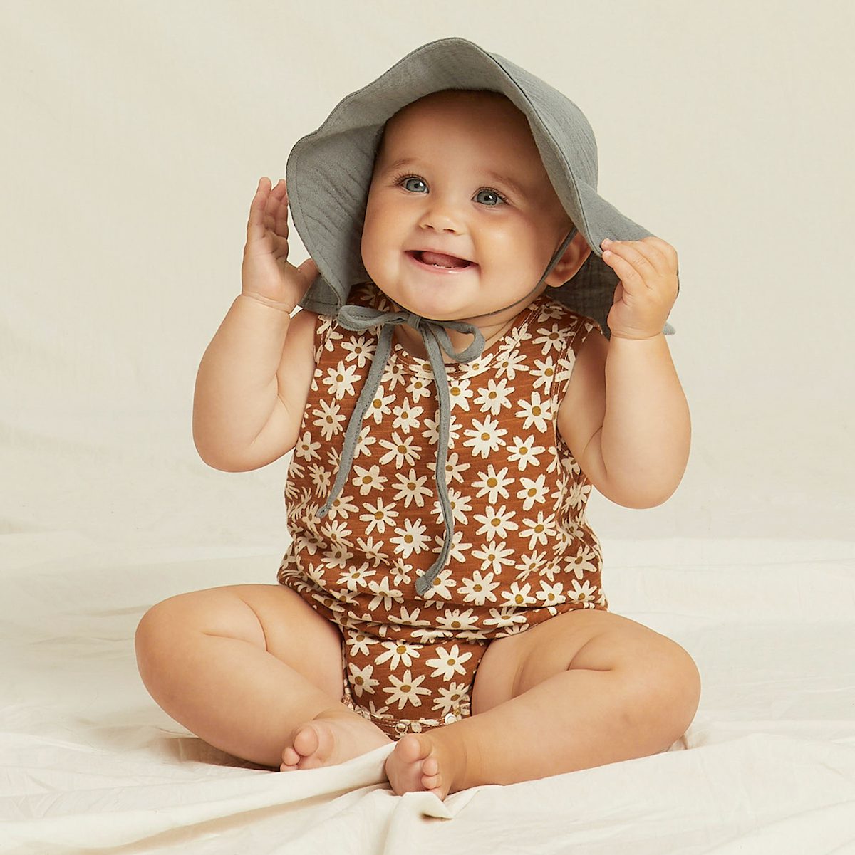 Floppy Hat | Blue Micro Stripe