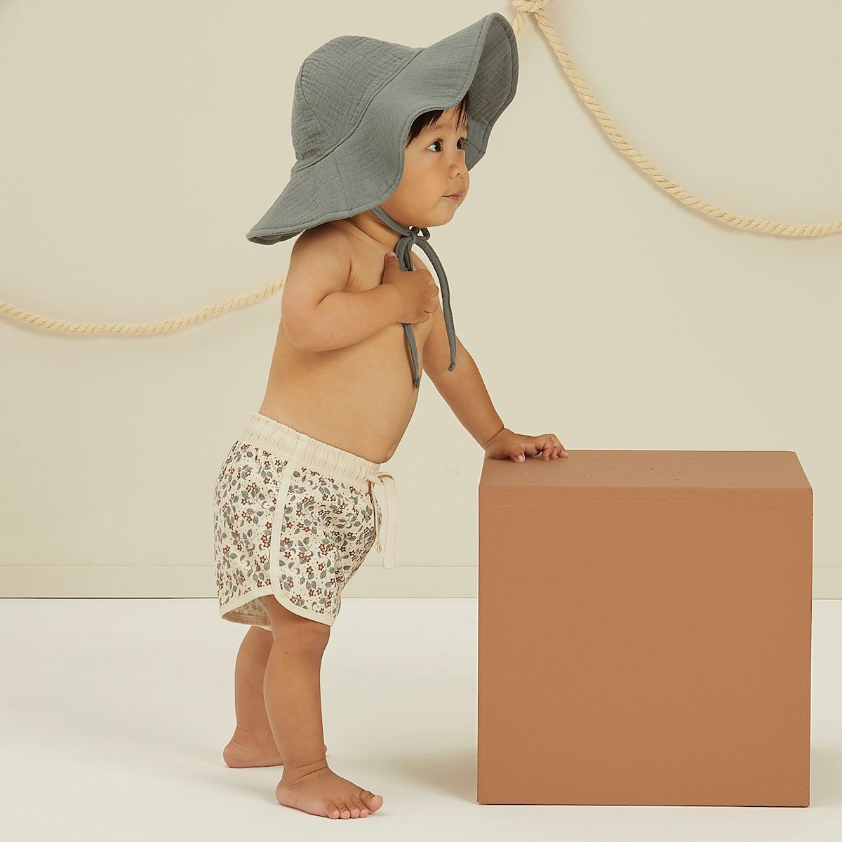 Floppy Hat | Blue Micro Stripe