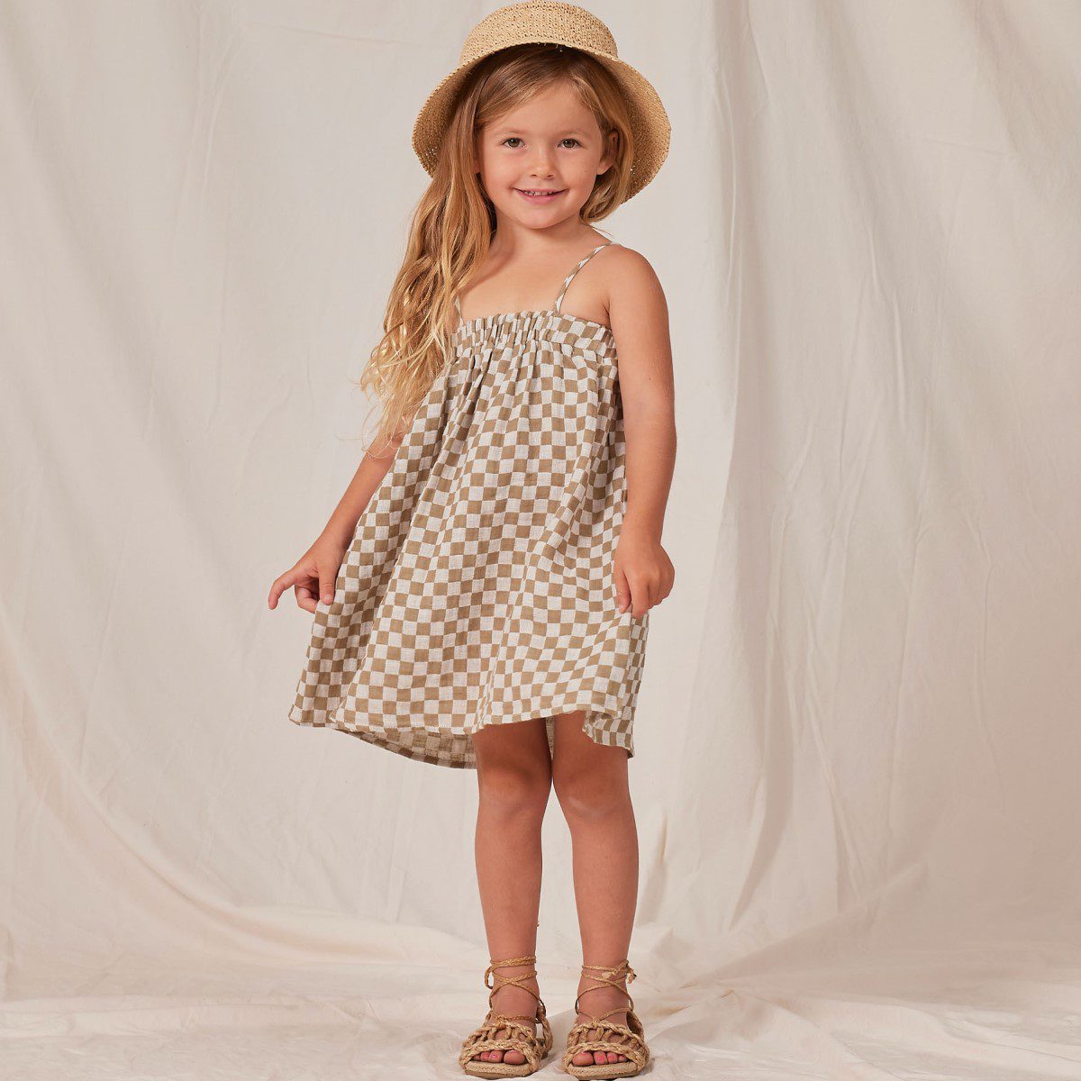 Sahara Mini Dress | Olive Check