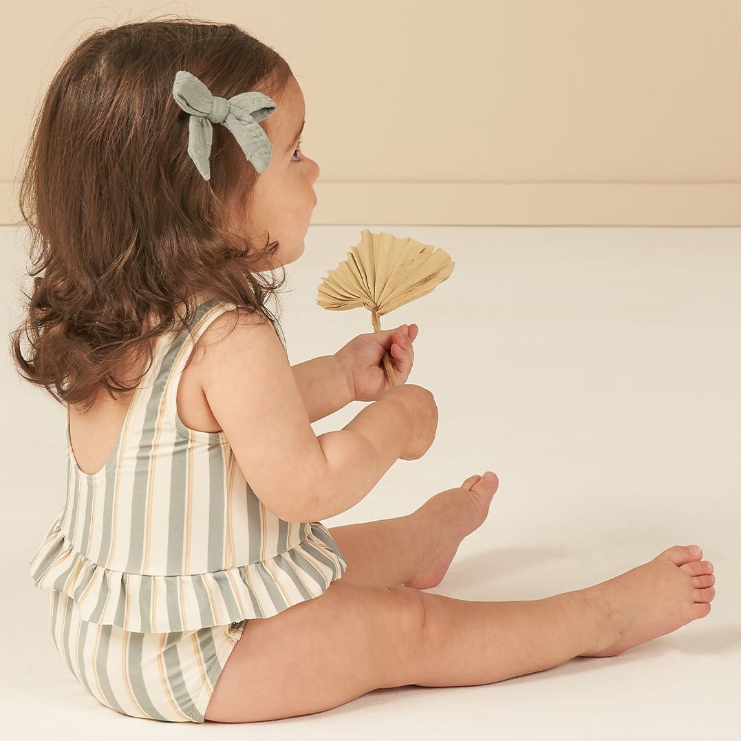 Squirted One Piece | Aqua Stripe