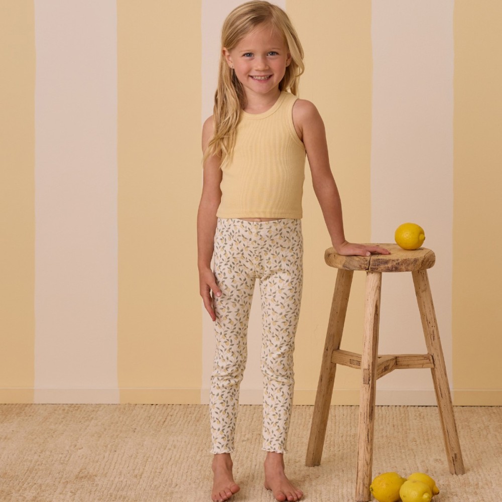 Ribbed Legging Set | Lemons, Yellow