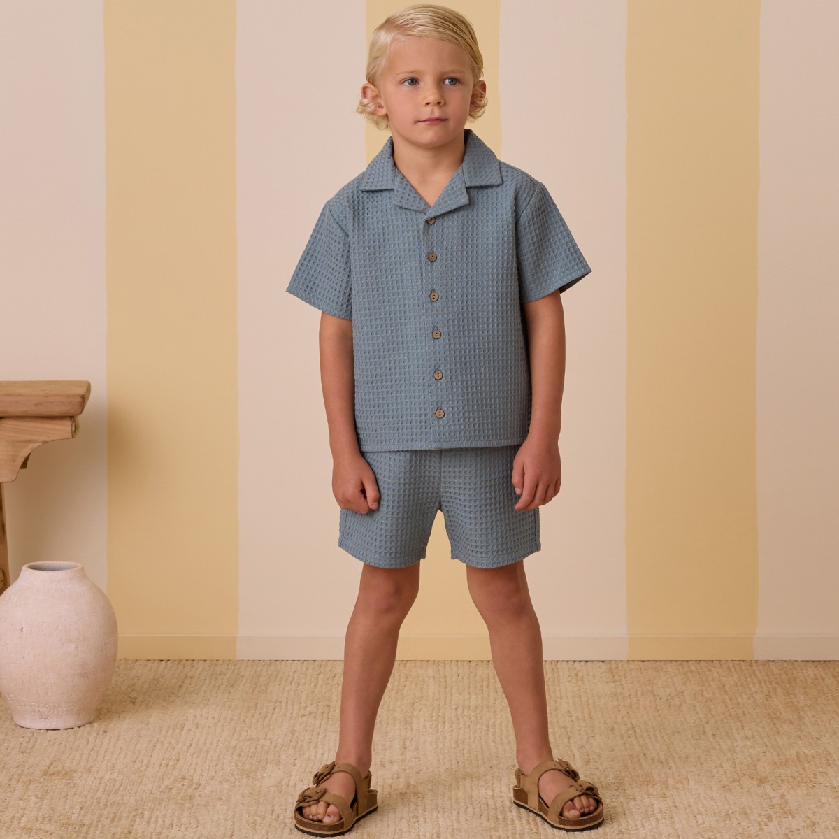 Lapel Collared Shirt & Perry Short | Ocean