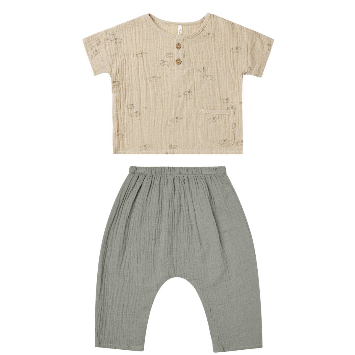 Elephants Woven Henley Tee & Pool Rowan Pant