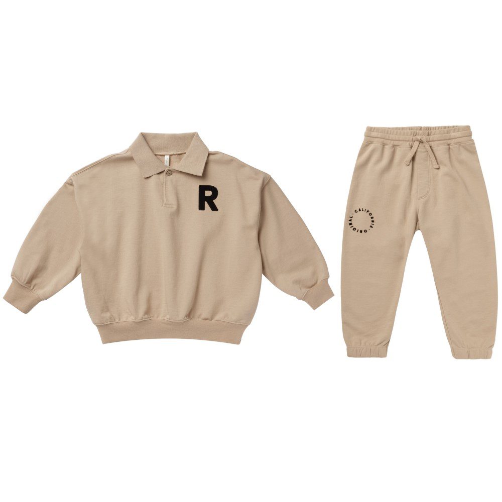 Collared Sweatshirt & Jogger Pant | Sand