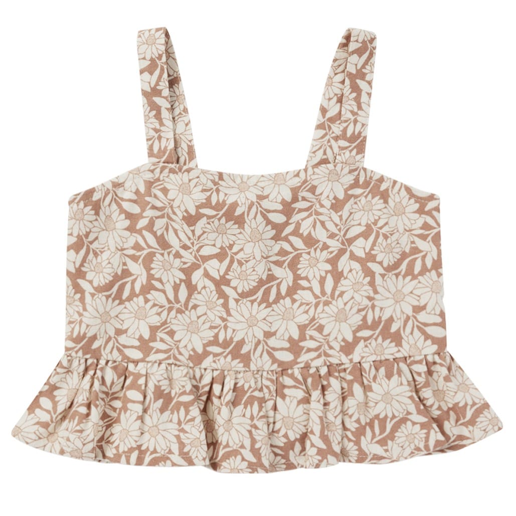 Cropped Peplum Tank | Plumeria