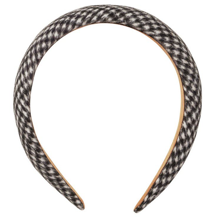 Padded Headband | Black Houndstooth