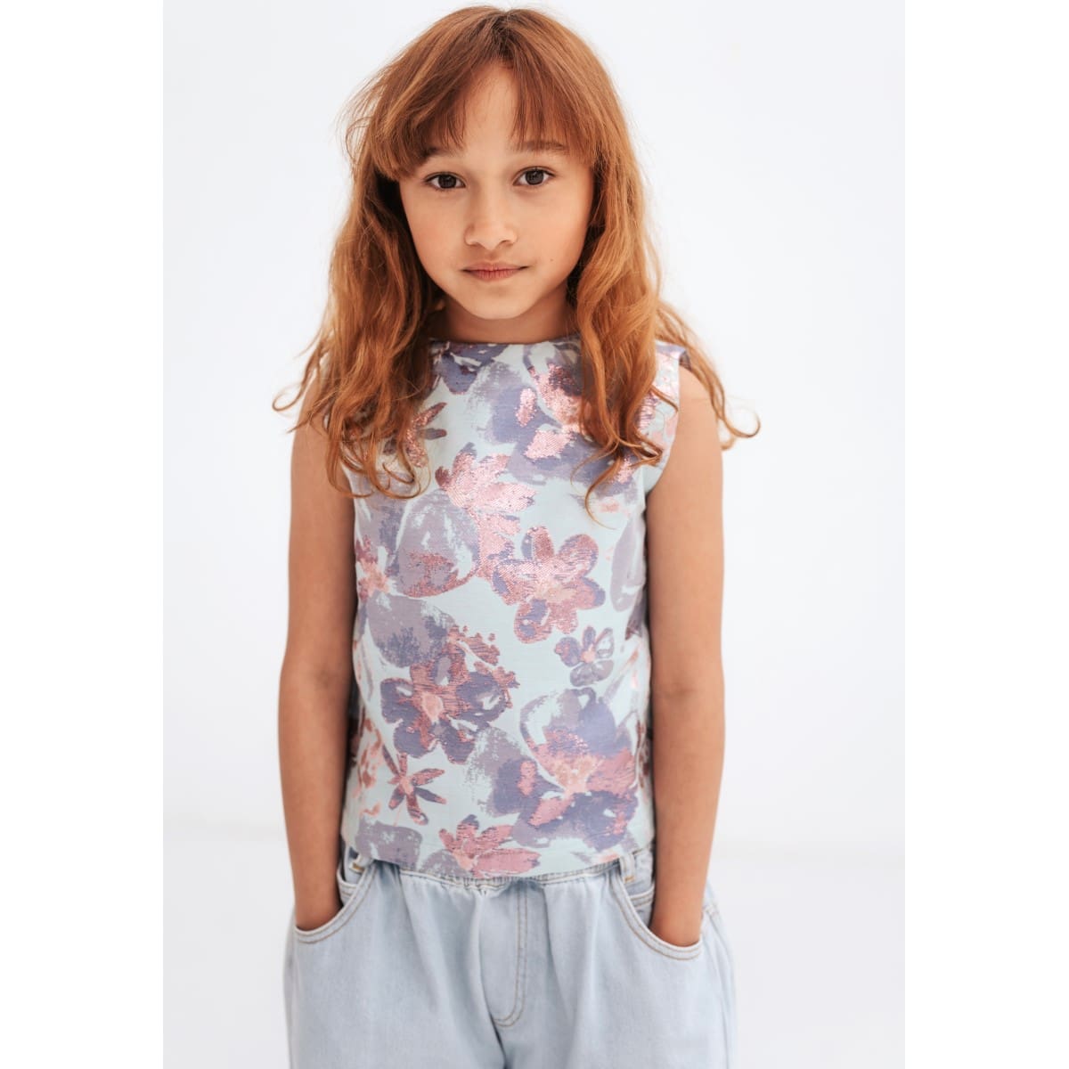 Euphoria Top | Sparkle Aqua Flower