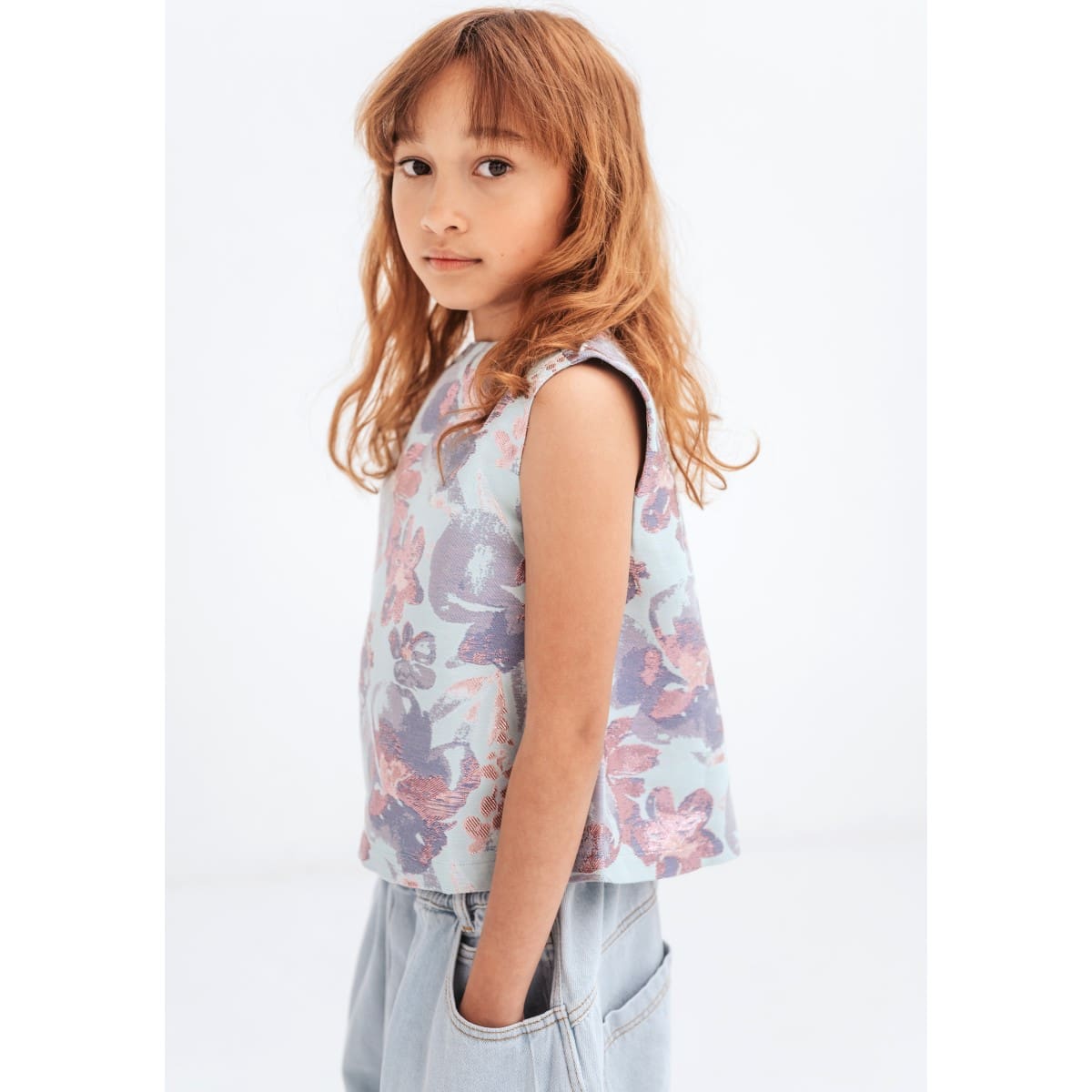 Euphoria Top | Sparkle Aqua Flower