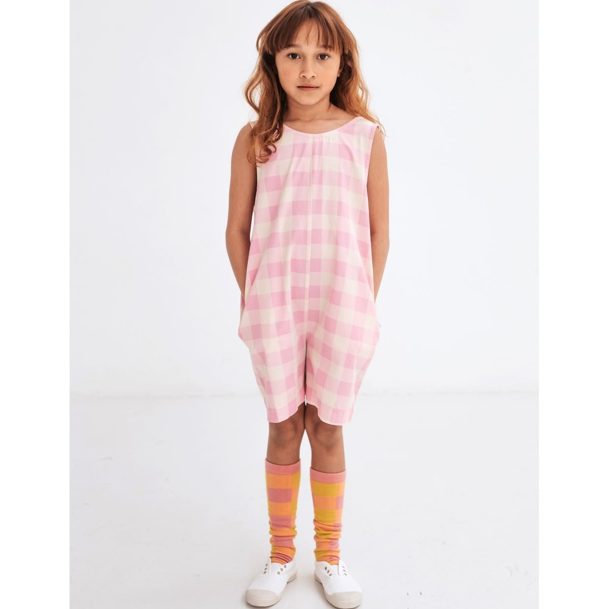 Woven One Suit | Sand Pink BB Check